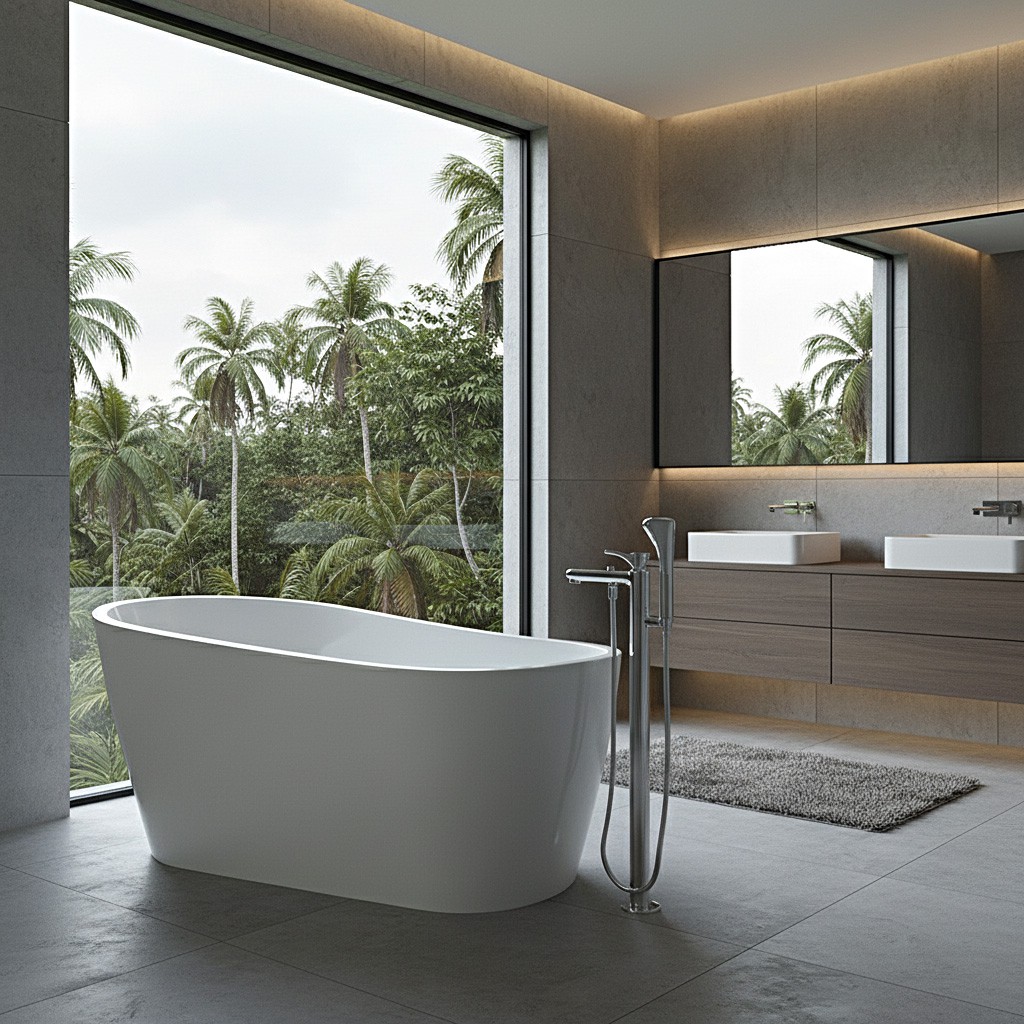 Cool Acrylic Freestanding Bathtub Made in Turkey